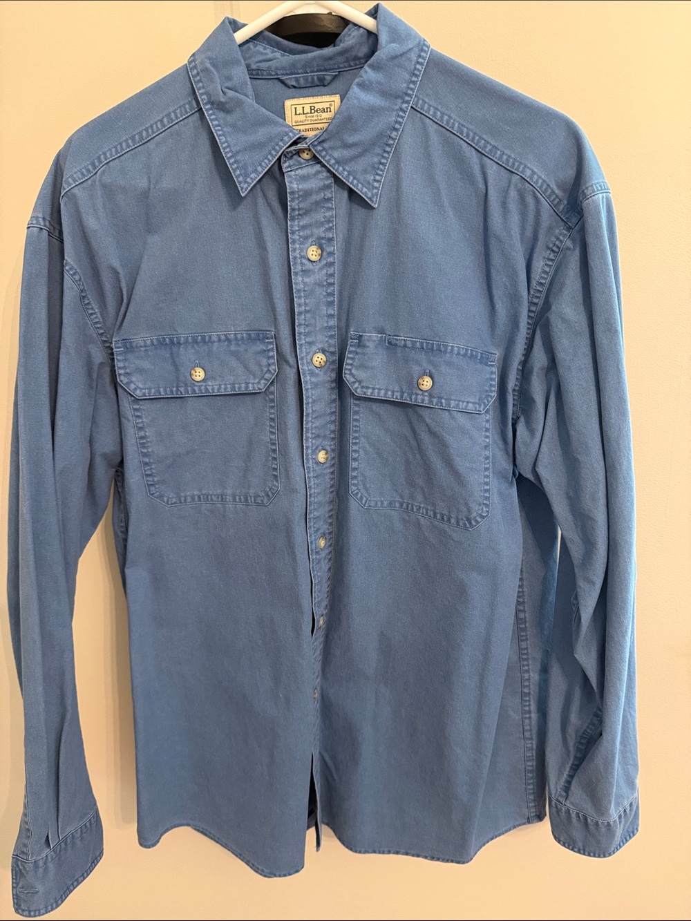 L.L. Bean Men's Light Blue Long-Sleeve Button-Down Shirt